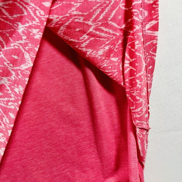 Mod-O-Doc Coral Burnout Jersey Dress Women's Size L Keyhole back Lined - Picture 2 of 7